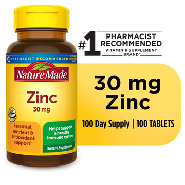 Nature Made Zinc 30 mg Tablets, 100 Count