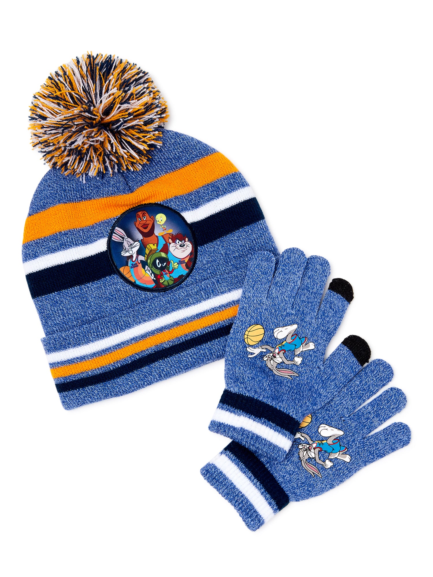 Space Jam Boys Beanie and Glove 2 Piece Set, One Size Fits Most