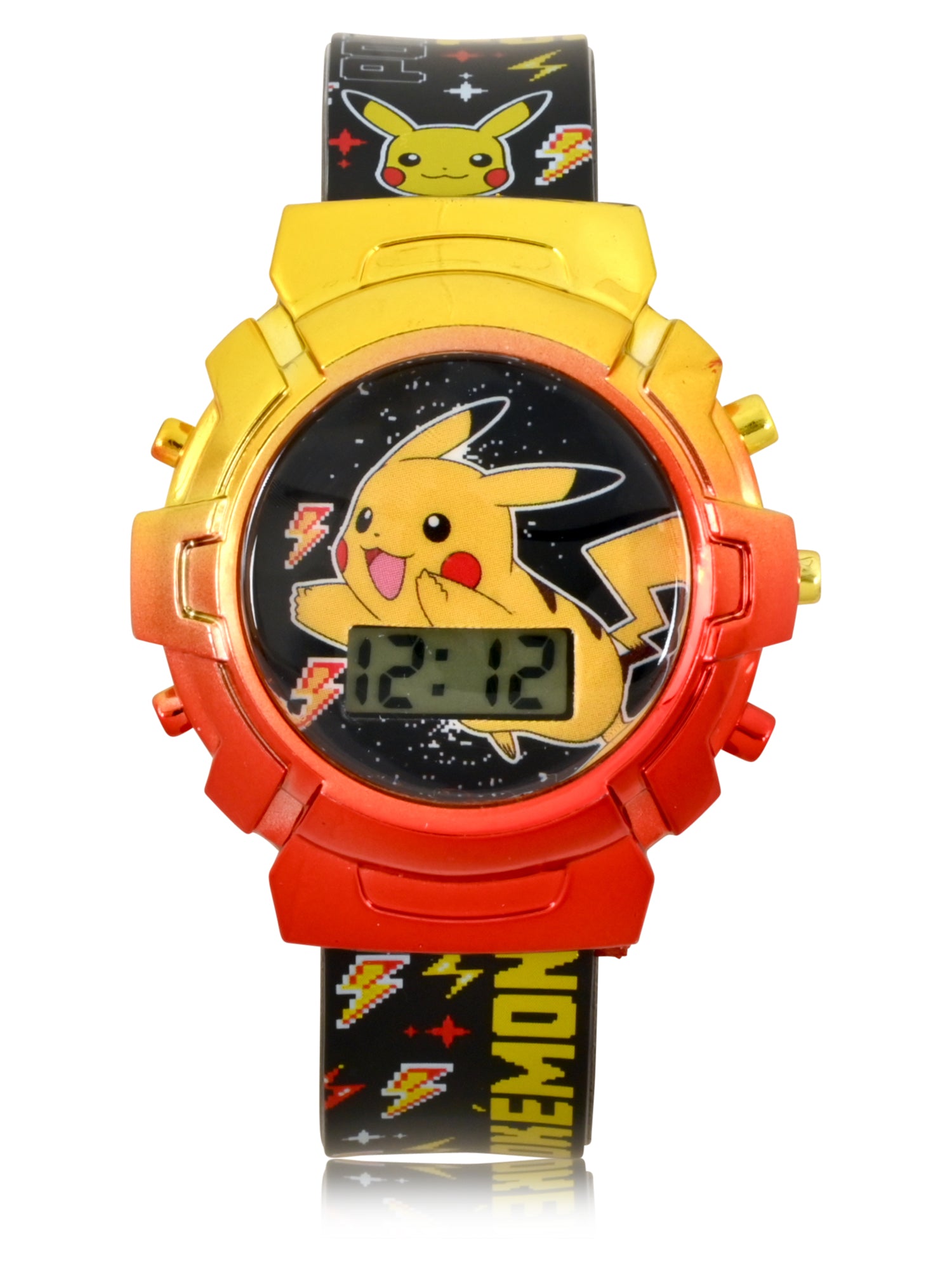 Pokemon Boys Metallic Gradient Flashing Light Up Dial Watch