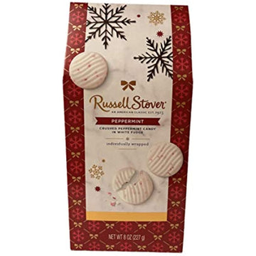 Russel Stover Crushed Peppermint Candy In White Fudge 8oz (Peppermint White Fudge, 8 ounce)