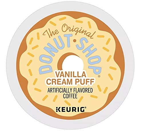 The Original Donut Shop Coffee 24 K Cups Count Pods Capsules (FLAVORS) Light/Medium/Bold Roast Flavored Premium Coffee For Keurig Machine (24 K-Cups Original Donut Shop Vanilla Cream Puff)