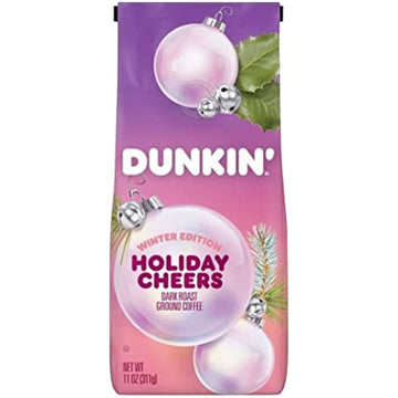 Dunkin' Limited Winter Edition Holiday Ground Coffee 11 oz (1, Holiday Cheers)