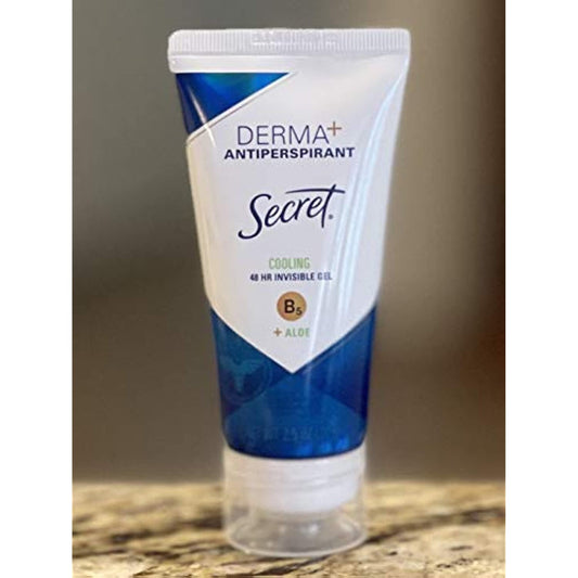 Secret Derma+ Invisible Gel Antiperspirant & Deodorant, Cooling With Vitamin B5 + Aloe, 48 Hr., 2.5 Oz