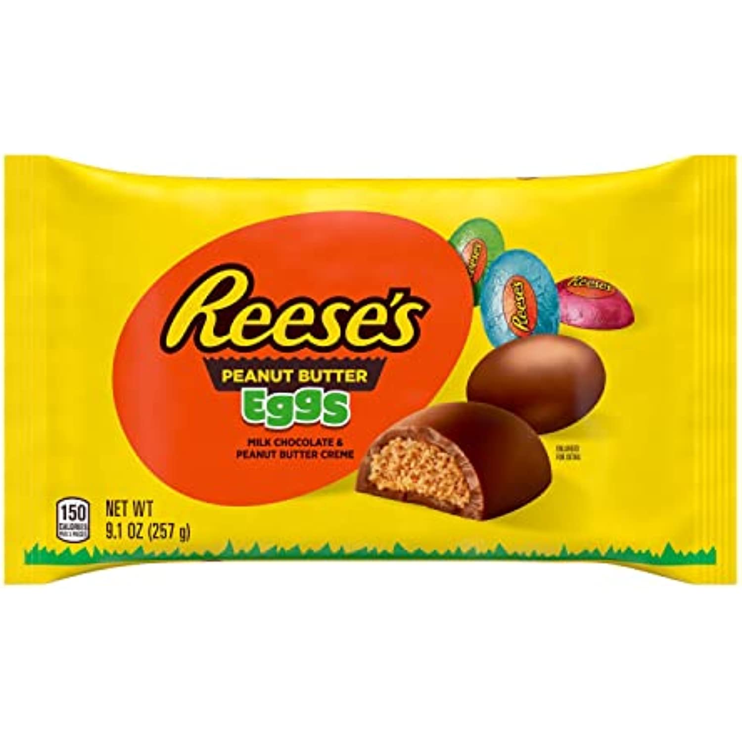 REESE'S Milk Chocolate Peanut Butter Creme Eggs Candy, Easter, 9.1 oz Bag