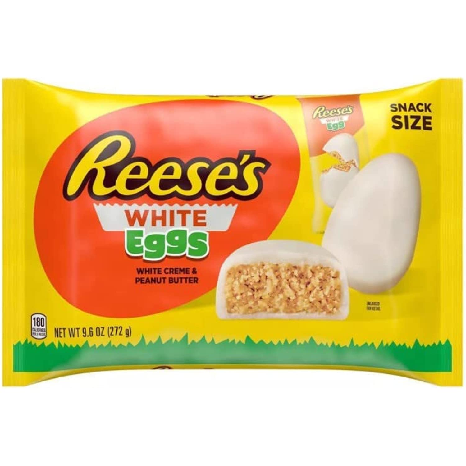 REESE'S, White Creme Peanut Butter Snack Size Eggs Candy, Easter, 9.6 oz