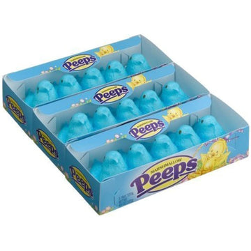 Marshmallow Peeps Blue Chicks, 4.5-Ounce, 15-Count Boxes (Pack of 6)