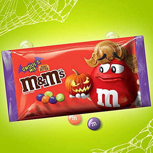 M&M'S Peanut Butter Ghoul's Mix Chocolate Halloween Candy, 9.48oz