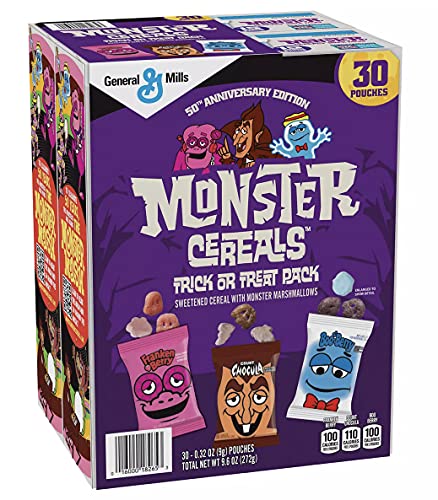 General Mills Monster Cereal Trick Or Treat Packs (30 Pouches) Great For Halloween!