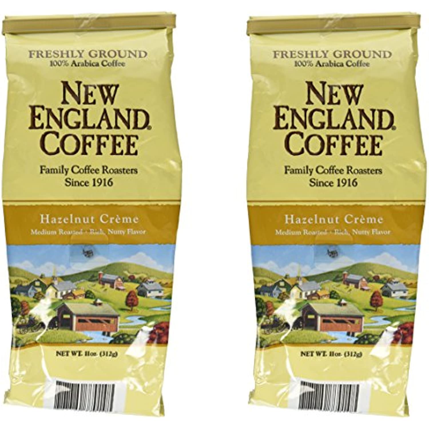 New England Coffee - Ground - Hazelnut Creme 11oz (Pack of 2)