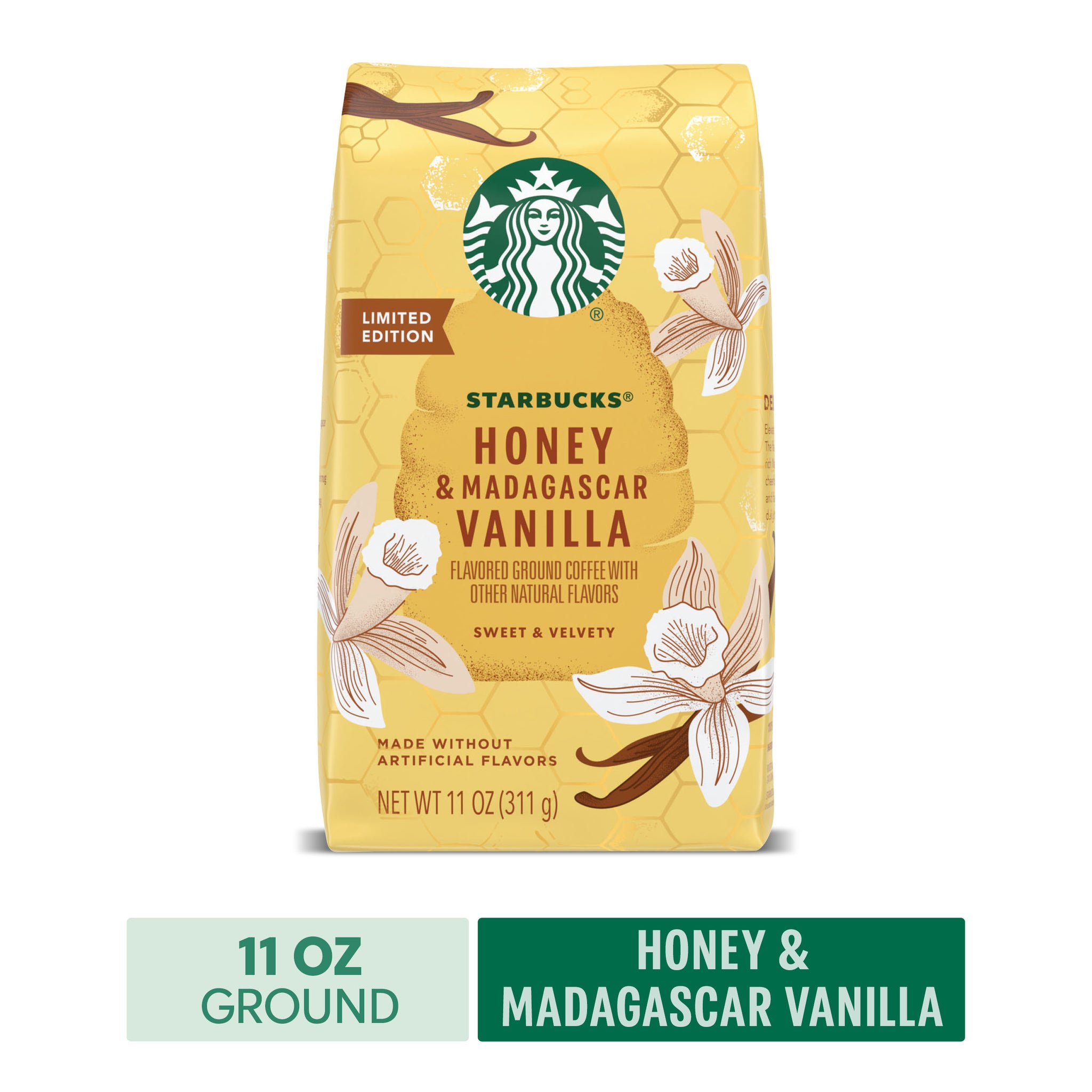 Starbucks Honey & Madagascar Vanilla Flavored Coffee, Ground Coffee, Limited Edition, 11 oz