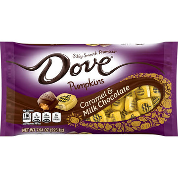 DOVE PROMISES Caramel & Milk Chocolate Pumpkins Halloween Candy, 8.87oz