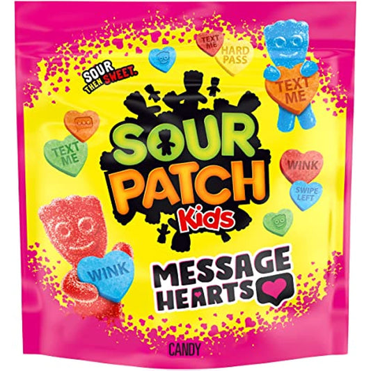 SOUR PATCH KIDS Message Hearts Valentine Candy Hearts, 13.01 oz