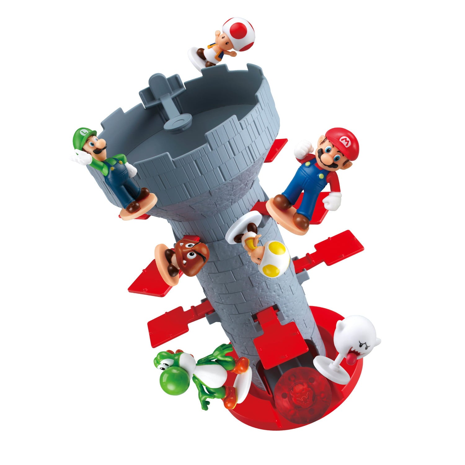 Epoch Games Super Mario Blow Up! Shaky Tower Balancing Game, Tabletop Skill and Action Game with Collectible Super Mario Action Figures