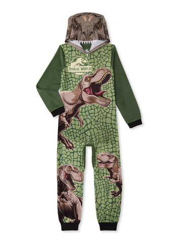 Jurassic World Exclusive Boys Hooded Union Suit Pajama, Sizes 4-12