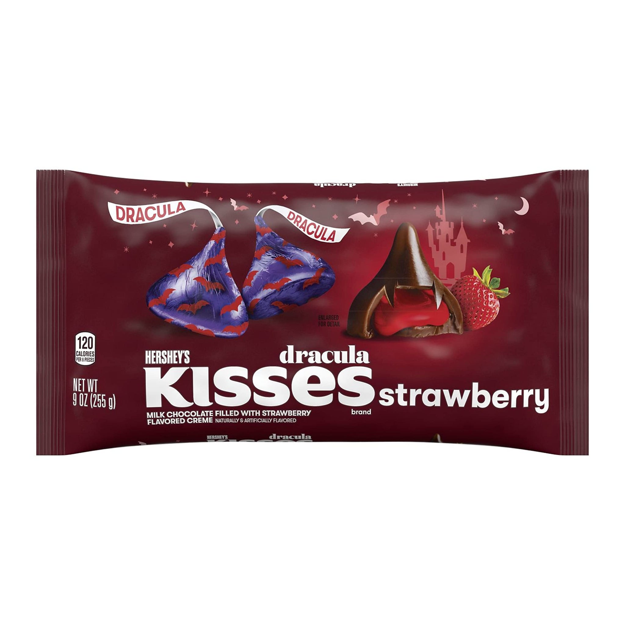 HERSHEY'S KISSES Milk Chocolate and Strawberry Flavored Creme Candy, Halloween, 9 oz Bag(pack of 1)