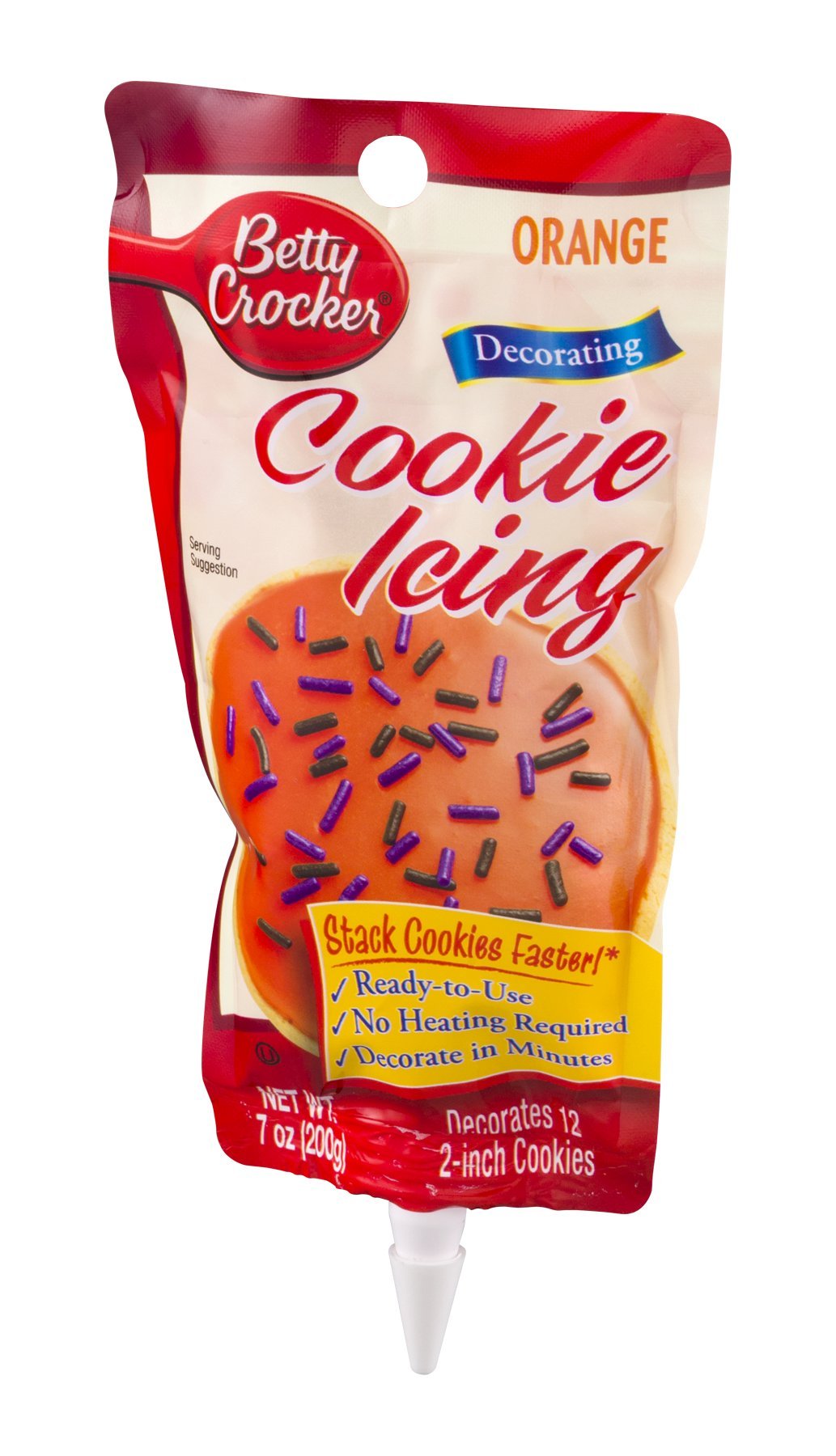 Betty Crocker Decorating Cookie Icing, Orange, 7 Ounce Pouch