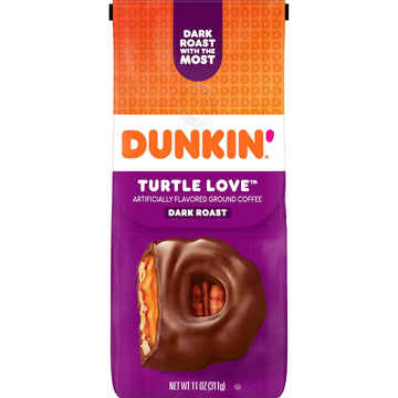 Dunkin' Turtle Love Flavored Ground Coffee, 11 Ounce Bag