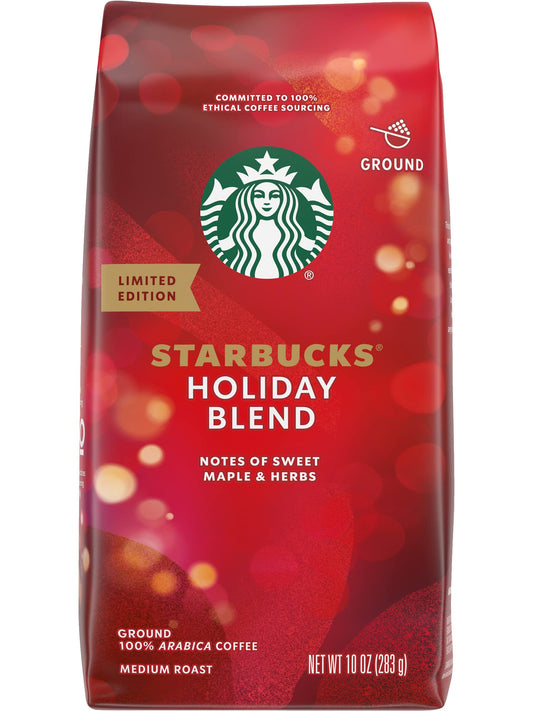 Starbucks Limited Edition Holiday Blend, Medium Roast Ground Coffee, 10 OZ Bag (Pack of 3)