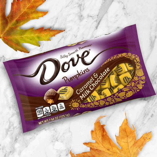 DOVE PROMISES Caramel & Milk Chocolate Pumpkins Halloween Candy, 8.87oz