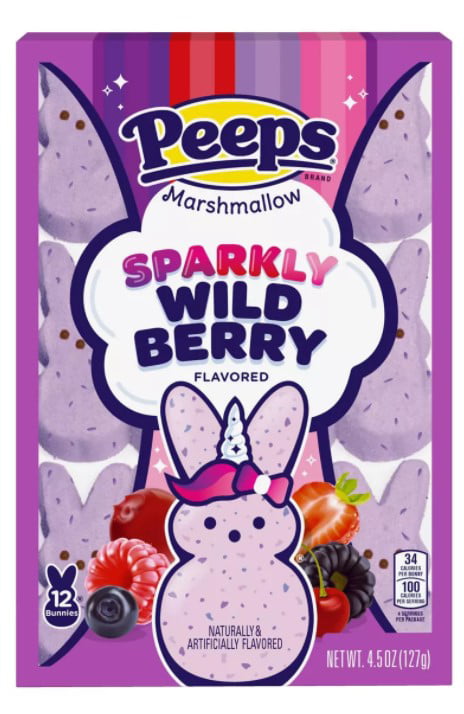 Peeps Sparkly Wild Berry Bunnies -Gluten and Fat Free- 4.5oz /12ct package