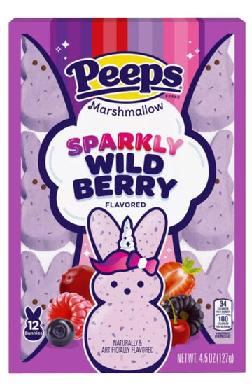 Peeps Sparkly Wild Berry Bunnies -Gluten and Fat Free- 4.5oz /12ct package