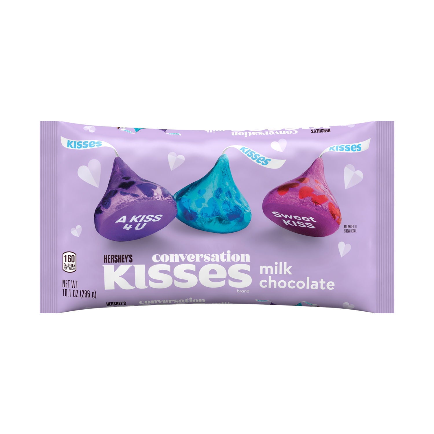 HERSHEY'S, KISSES Milk Chocolate Conversation Candy, Valentine's Day, 10.1 oz, Bag