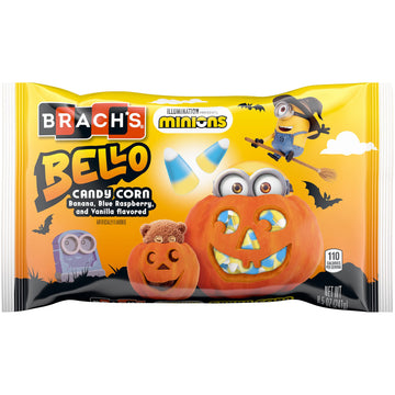 Brach's Minions Bello Halloween Candy Corn, Banana, Blue Raspberry & Vanilla Flavors, 8.5oz