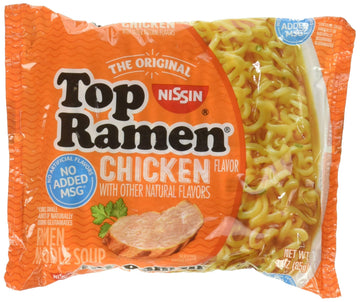 Nissin Top Ramen Noodle Soup Chicken Flavor 3 Ounce Packages - 5 Pack