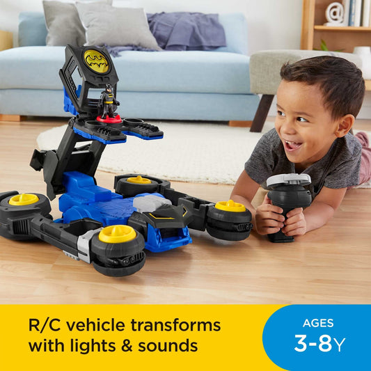 Fisher-Price Imaginext DC Super Friends Batman Transforming Batmobile Remote Control Car with Lights and Sounds, Preschool Toys for Pretend Play