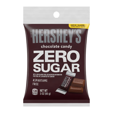 HERSHEY'S, Sugar Free Chocolate Candy, Individually Wrapped, 3 oz, Bag