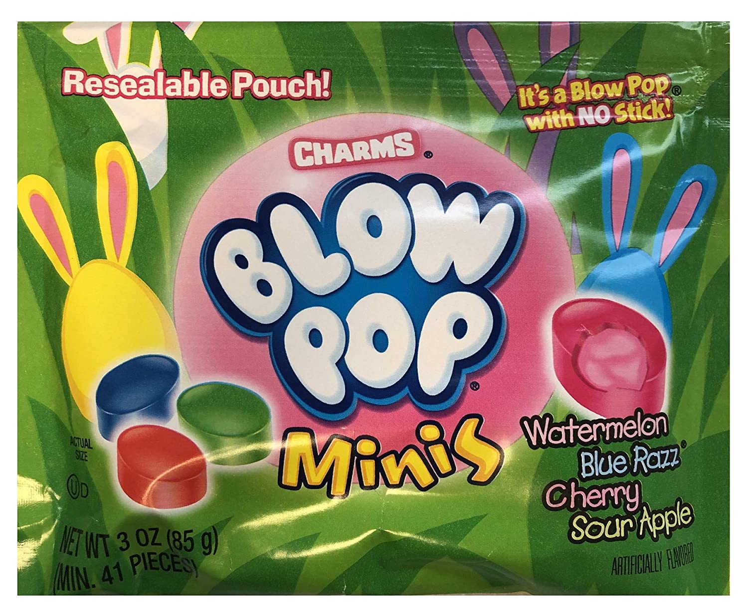 Charms Lollipops Limited Edition Easter Blow Pop Minis Resealable Pouch - 3 Oz