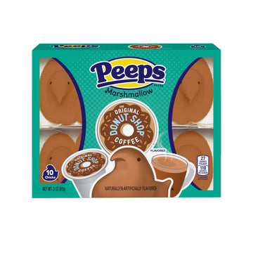 PEEPS, Easter The Original Donut Shop Coffee Flavored Marshmallow Chicks Candy, 10ct. (3.0oz.)