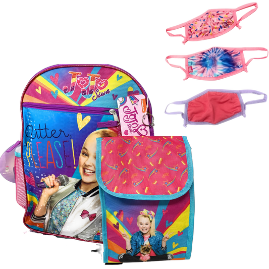 JoJo Siwa Backpack Pink 5 Pc. Set for Girls, 16 in. Backpack w/JoJo Lunch Bag Pencil Case