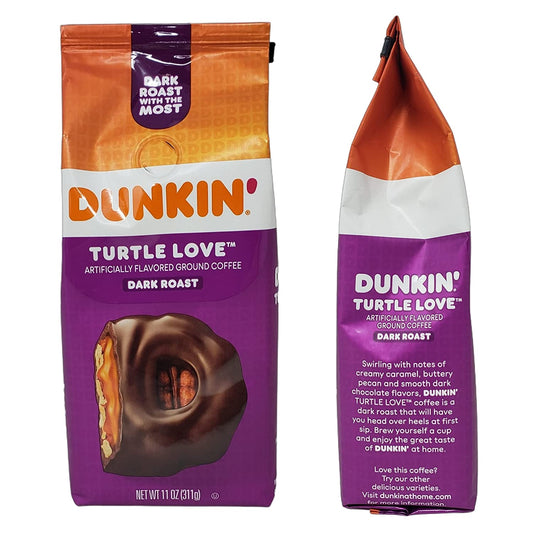 Dunkin Limited Edition Ground Coffee Variety Pack - Falling for Maple, Pumpkin Spice, and Turtle Love - 11 oz Per Bag - 33 oz Total - Dunkin Donuts Coffee Variety Bundle