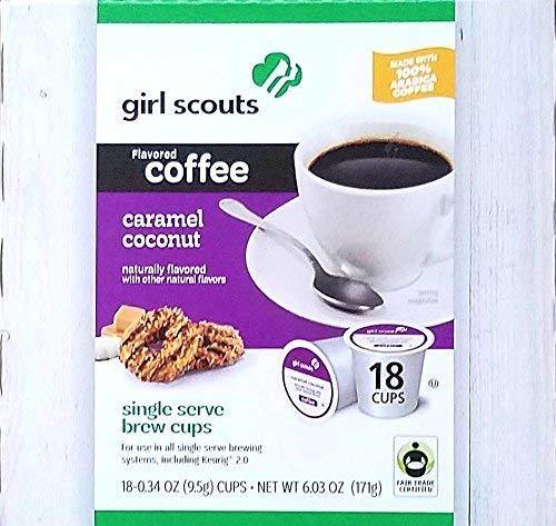 Girl Scouts Cookie Flavored Coffee Single Serve Brew Cups (Caramel Coconut) - Melville Co