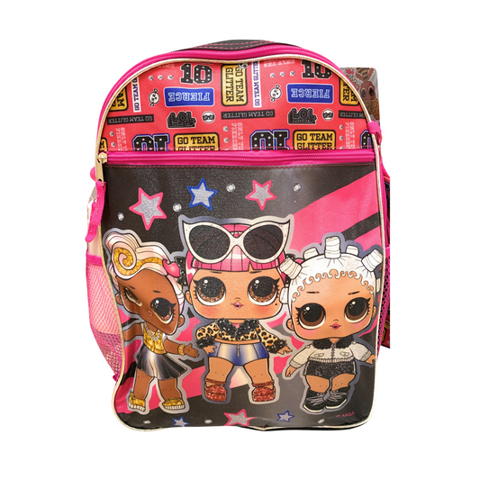 LOL Surprise Go Glitter Pink Backpack Bundle- 5 pc School Bag, Lunch Box Pencil Case