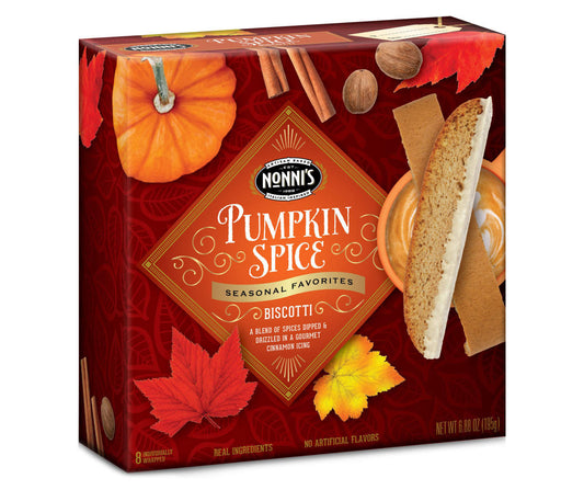 Nonni's Biscotti Dark Chocolate Pumpkin and Pumpkin Spice Limited Edition Bundle 2 pack