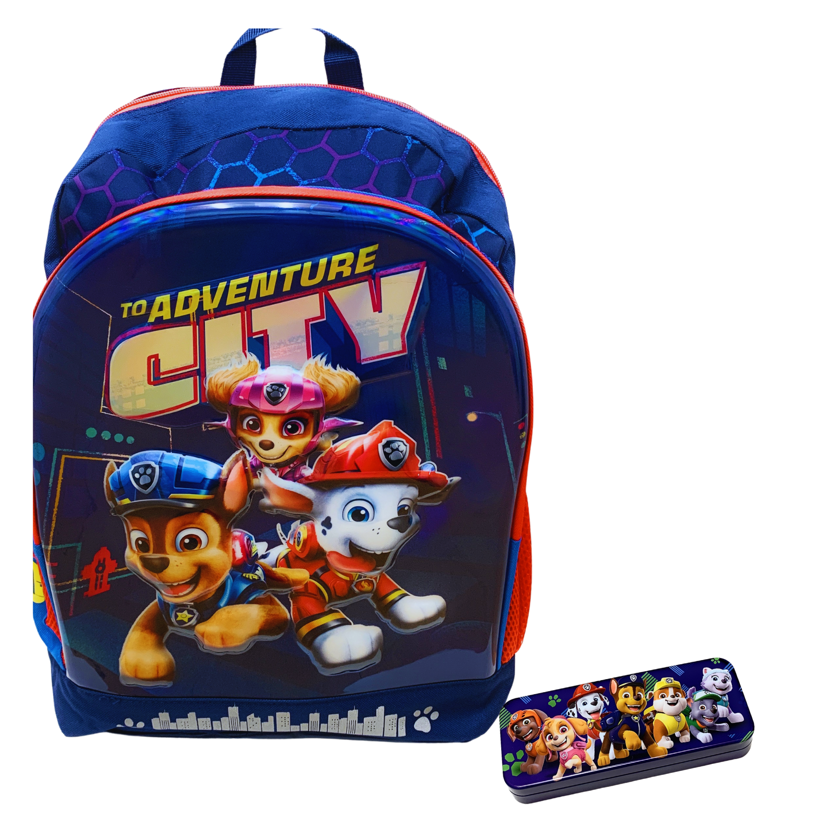 Paw Patrol Movie Boys Blue 17" Backpack with Pencil Case