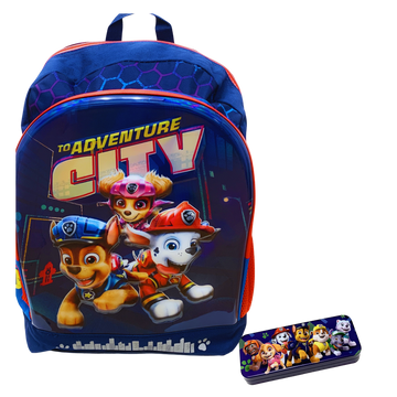 Paw Patrol Movie Boys Blue 17" Backpack with Pencil Case